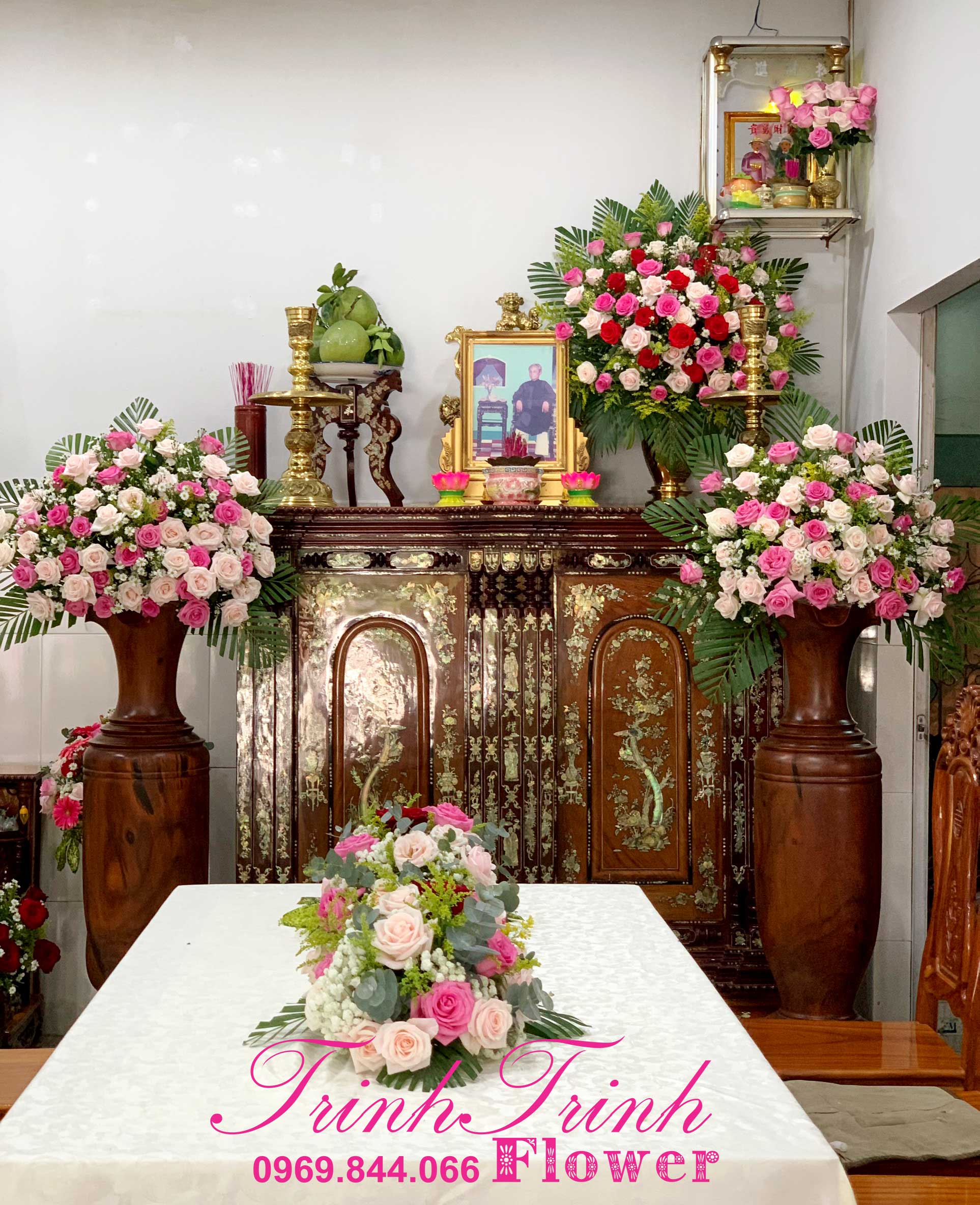 Hoa Đám Cưới Hdc-001 1 Trang Trí Hoa Đám Cưới, Hoa Để Bàn Đám Cưới, Cổng Hoa Cưới Tân An Long An 001G