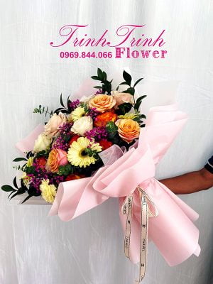 Bó hoa tươi, bó hoa chúc mừng đẹp của shop hoa tươi Tân An, Long An - Hoa tươi Trinh Trinh BHT-005