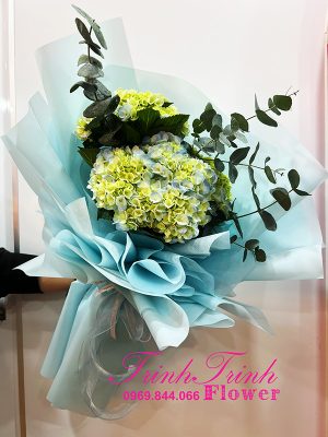 Bó hoa tươi, bó hoa cẩm tú cầu đẹp của shop hoa tươi Trinh Trinh ở Tân An, Long An BHT-012