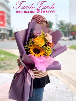 Bó Hoa Tươi, Bó Hoa Chúc Mừng Của Shop Hoa Tươi Tân An, Long An - Hoa Tươi Trinh Trinh Bht-015C