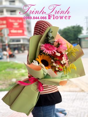 Bó Hoa Tươi, Bó Hoa Chúc Mừng Của Shop Hoa Tươi Tân An, Long An - Hoa Tươi Trinh Trinh Bht-015D