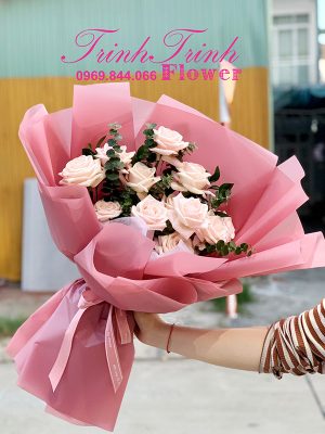 Bó hoa tươi, bó hoa chúc mừng đẹp của shop Hoa tươi Trinh Trinh - Shop hoa tươi ở Tân An, Long An BHT-022
