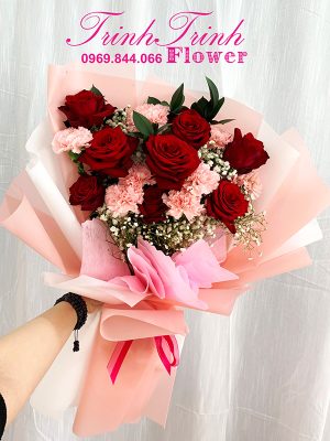 Bó hoa tươi, bó hoa chúc mừng đẹp của shop Hoa tươi Trinh Trinh - Shop hoa tươi ở Tân An, Long An BHT-025