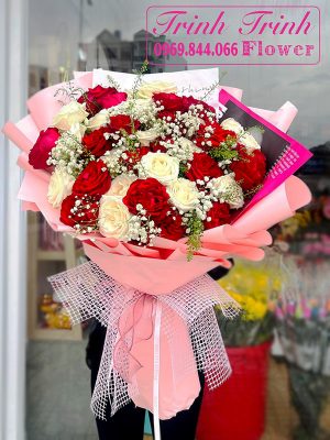 Bó hoa tươi, bó hoa chúc mừng đẹp, bó hoa hồng của shop Hoa tươi Trinh Trinh - Shop hoa tươi ở Tân An, Long An BHT-029