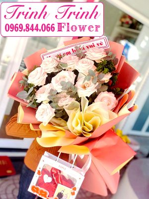 Bó hoa tươi, bó hoa chúc mừng đẹp của Hoa tươi Trinh Trinh - Shop hoa tươi ở Tân An, Long An BHT-062