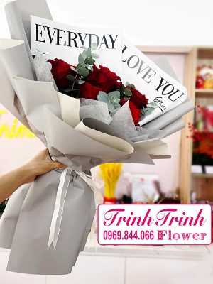 Bó hoa tươi, bó hoa chúc mừng, bó hoa hồng của shop hoa tươi Tân An, Long An - Hoa tươi Trinh Trinh BHT-064