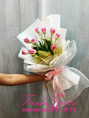 Bó hoa tươi, bó hoa chúc mừng, bó hoa tulip đẹp của Hoa tươi Trinh Trinh - Shop hoa tươi ở Tân An, Long An BHT-067