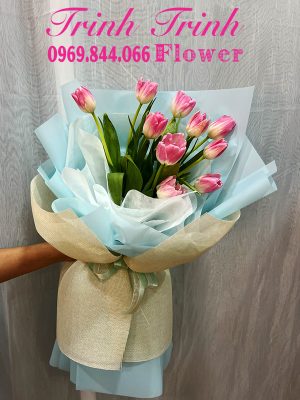Bó hoa tươi, bó hoa chúc mừng, bó hoa tulip đẹp của Hoa tươi Trinh Trinh - Shop hoa tươi ở Tân An, Long An BHT-074