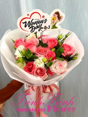 Bó hoa tươi, bó hoa chúc mừng đẹp của shop hoa tươi Trinh Trinh ở Tân An, Long An BHT-081