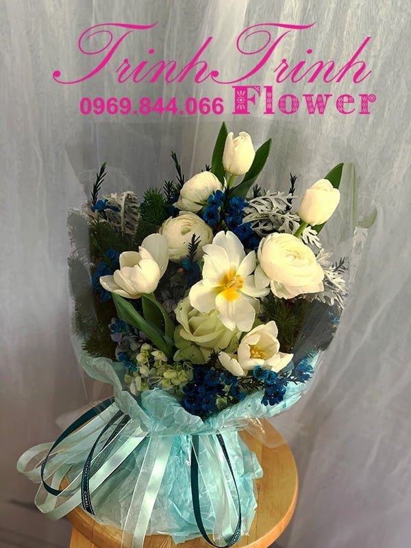 Bó Hoa Tươi, Bó Hoa Chúc Mừng, Bó Hoa Tulip Đẹp Của Shop Hoa Tươi Trinh Trinh Ở Tân An, Long An Bht-082