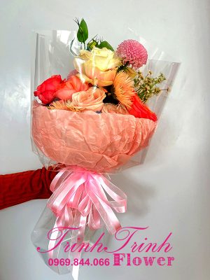 Bó hoa tươi, bó hoa chúc mừng đẹp của shop hoa tươi Trinh Trinh ở Tân An, Long An BHT-085
