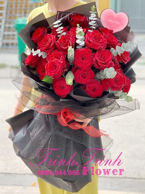 Bó hoa tươi, bó hoa chúc mừng, bó hoa hồng của shop hoa tươi Tân An, Long An - Hoa tươi Trinh Trinh BHT-086