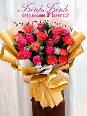 Bó hoa tươi, bó hoa chúc mừng, bó hoa hồng của shop hoa tươi Tân An, Long An - Hoa tươi Trinh Trinh BHT-089