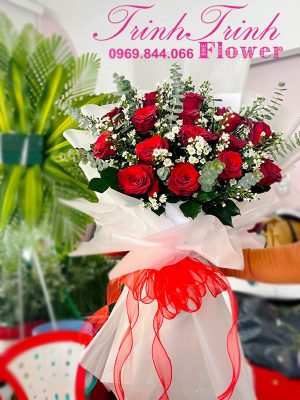 Bó hoa tươi, bó hoa chúc mừng đẹp của shop hoa tươi Trinh Trinh ở Tân An, Long An BHT-094
