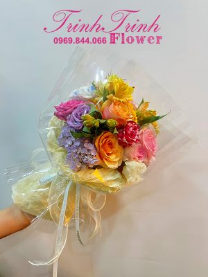Bó hoa tươi, bó hoa chúc mừng đẹp của shop hoa tươi Trinh Trinh ở Tân An, Long An BHT-096
