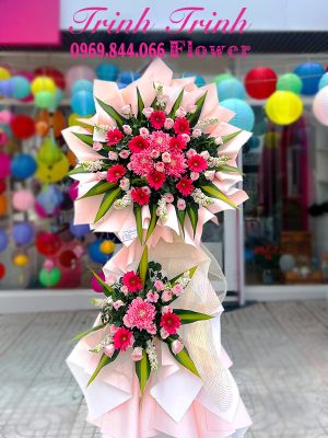 Lẵng hoa chúc mừng, kệ hoa chúc mừng của shop hoa tươi Trinh Trinh - shop hoa tươi Tân An, Long An LHT-014