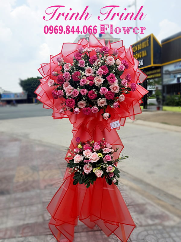 Lẵng Hoa Lcm-025 1 Lẵng Hoa Chúc Mừng, Kệ Hoa Chúc Mừng Của Shop Hoa Tươi Trinh Trinh - Shop Hoa Tươi Tân An, Long An Lht-025