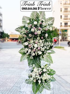 Lẵng hoa tang, lẵng hoa chia buồn, lẵng hoa viếng đám ma của shop hoa tươi Trinh Trinh - Shop hoa tươi ở Tân An, Long An LHT-037