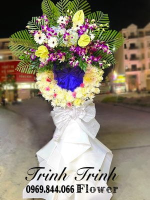Lẵng hoa tang, lẵng hoa viếng đám ma, lẵng hoa chia buồn của shop hoa tươi ở Tân An, Long An - Hoa tươi Trinh Trinh LHT-003