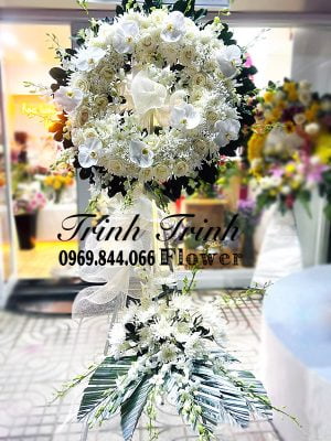 Lẵng hoa tang, lẵng hoa viếng đám ma, lẵng hoa chia buồn của shop hoa tươi ở Tân An, Long An - Hoa tươi Trinh Trinh LHT-009