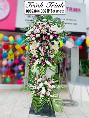 Lẵng hoa tang, lẵng hoa viếng đám ma, lẵng hoa chia buồn của shop hoa tươi ở Tân An, Long An - Hoa tươi Trinh Trinh LHT-012