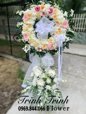 Lẵng hoa tang, lẵng hoa viếng đám ma, lẵng hoa chia buồn của shop hoa tươi ở Tân An, Long An - Hoa tươi Trinh Trinh LHT-017