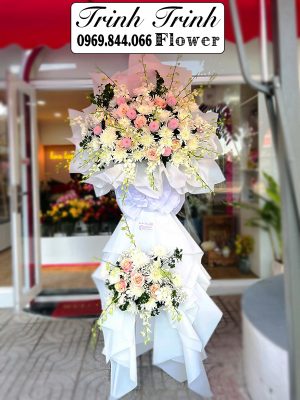 Lẵng hoa tang, lẵng hoa viếng đám ma, lẵng hoa chia buồn của shop hoa tươi ở Tân An, Long An - Hoa tươi Trinh Trinh LHT-023