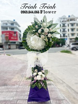 Lẵng hoa tang, lẵng hoa viếng đám ma, lẵng hoa chia buồn của shop hoa tươi Tân An - Long An - Hoa tươi Trinh Trinh LHT-097