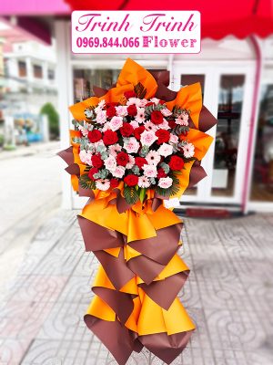 Lẵng hoa chúc mừng, lẵng hoa khai trương của shop hoa tươi Trinh Trinh - Shop hoa tươi Tân An, Long An LCM-083