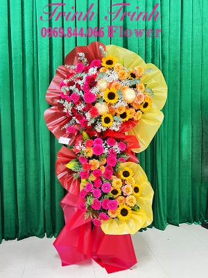 Lẵng hoa chúc mừng, lẵng hoa khai trương của shop hoa tươi Trinh Trinh - Shop hoa tươi Tân An, Long An LCM-098