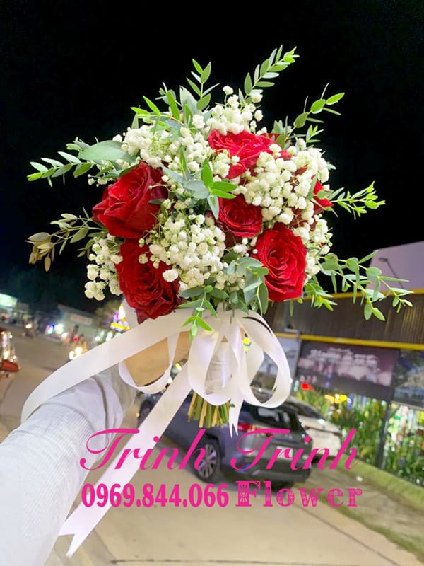 Bó Hoa Cưới Đẹp, Hoa Cầm Tay Của Cô Dâu Của Cửa Hàng Hoa Tươi Tân An - Trinh Trinh Flowers Mã Số Bhc-025