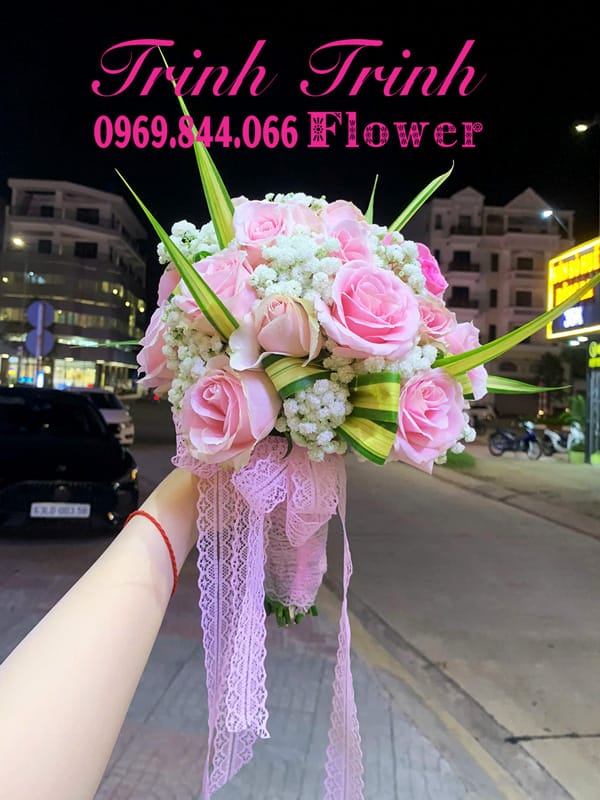 Bó Hoa Cưới Đẹp, Hoa Cầm Tay Của Cô Dâu Của Cửa Hàng Hoa Tươi Tân An - Trinh Trinh Flowers Mã Số Bhc-027