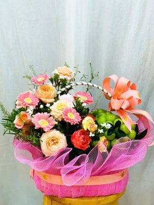 Giỏ trái cây, giỏ hoa quả, giỏ trái cây và hoa của shop hoa tươi Tân An, Long An - Trinh Trinh Flowers GTC-029