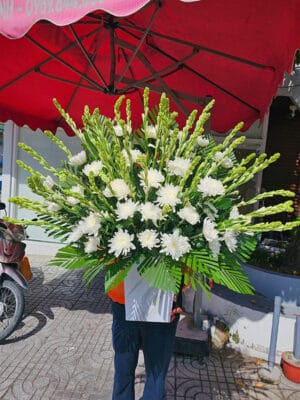 Giỏ hoa chia buồn, giỏ hoa viếng đám tang, giỏ hoa tang của shop hoa tươi Tân An - Long An | tỉnh Tây Ninh GCB-009