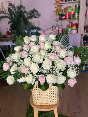 Giỏ hoa chia buồn, giỏ hoa viếng đám tang, giỏ hoa tang của shop hoa tươi Tân An - Long An | tỉnh Tây Ninh GCB-011