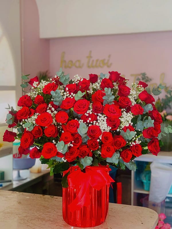 Giỏ Hoa Đẹp, Giỏ Hoa Hồng Đỏ, Giỏ Hoa Khai Trương, Giỏ Hoa Chúc Mừng, Giỏ Hoa Sinh Nhật Của Shop Hoa Tươi Tiệm Hoa Tươi Tân An, Long An | Tây Ninh Gcm-101