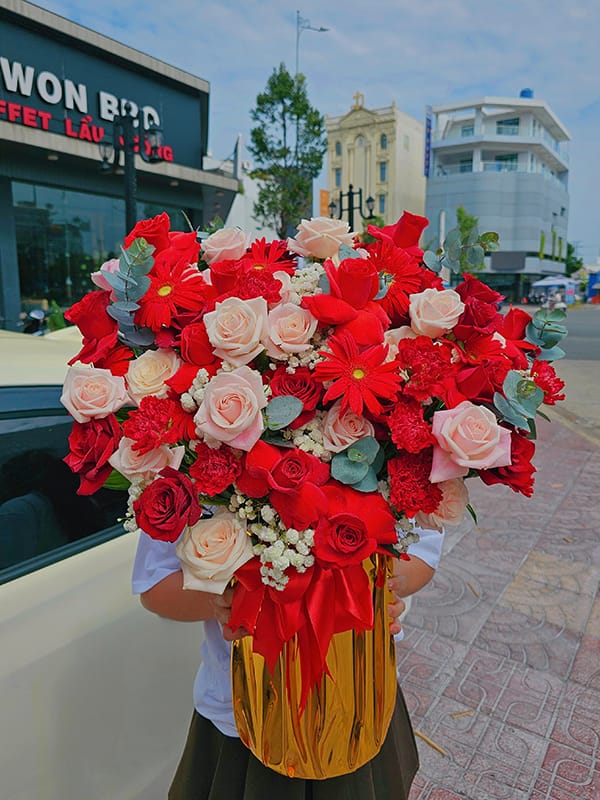 Giỏ Hoa Đẹp, Giỏ Hoa Khai Trương, Giỏ Hoa Chúc Mừng, Giỏ Hoa Sinh Nhật Của Shop Hoa Tươi Tiệm Hoa Tươi Tân An, Long An | Tây Ninh Gcm-109