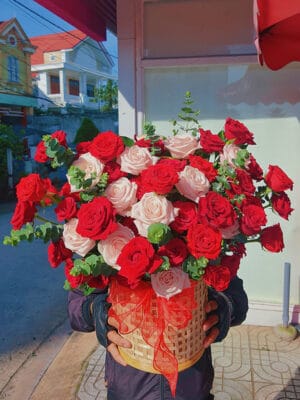 Giỏ hoa đẹp, giỏ hoa khai trương, giỏ hoa chúc mừng, giỏ hoa sinh nhật của shop hoa tươi Tiệm hoa tươi Tân An, Long An | Tây Ninh GCM-110