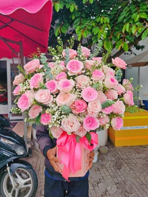 Giỏ hoa đẹp, giỏ hoa khai trương, giỏ hoa chúc mừng, giỏ hoa sinh nhật của shop hoa tươi Tiệm hoa tươi Tân An, Long An | Tây Ninh GCM-116