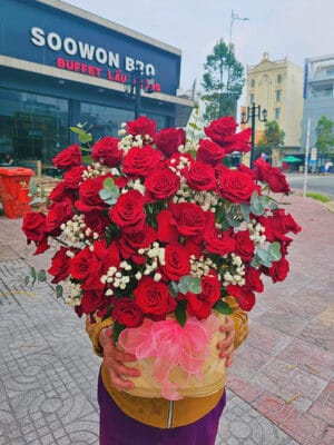 Giỏ hoa đẹp, giỏ hoa hồng đỏ, giỏ hoa khai trương, giỏ hoa chúc mừng, giỏ hoa sinh nhật của shop hoa tươi Tiệm hoa tươi Tân An, Long An | Tây Ninh GCM-118