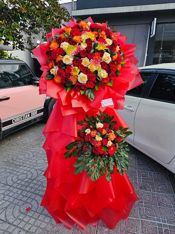 Lẵng Hoa Đẹp, Lẵng Hoa Chúc Mừng, Lẵng Hoa Khai Trương, Kệ Hoa Khai Trương Của Shop Hoa Tươi Tân An - Long An | Tây Ninh Lcm 113
