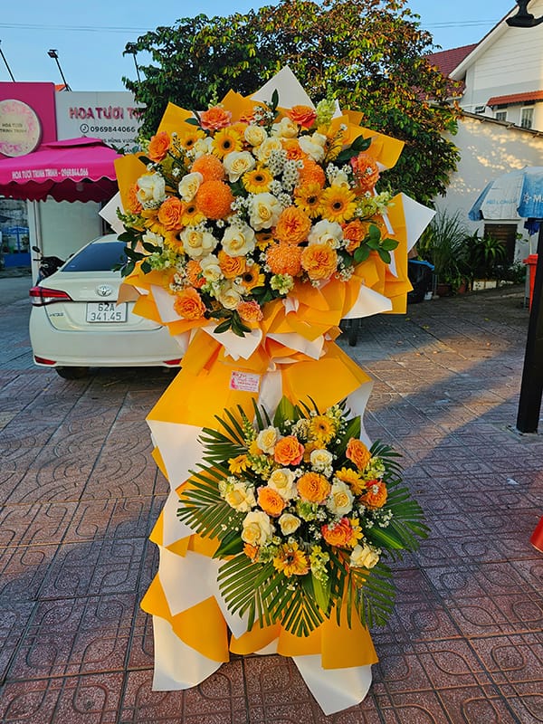 Lẵng Hoa Lcm-119 10 Lẵng Hoa Đẹp, Lẵng Hoa Chúc Mừng, Lẵng Hoa Khai Trương, Kệ Hoa Khai Trương Của Shop Hoa Tươi Tân An - Long An | Tây Ninh Lcm 119