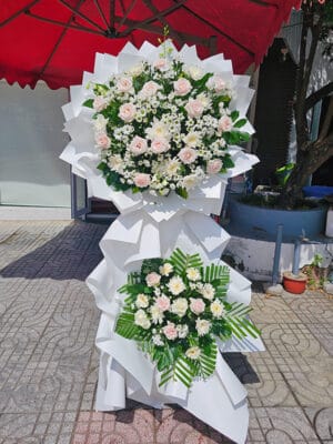 Lẵng hoa tang, lẵng hoa viếng đám ma, lẵng hoa chia buồn của shop hoa tươi Tân An - Long An | tỉnh Tây Ninh LHT-101