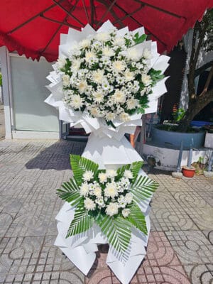 Lẵng hoa tang, lẵng hoa viếng đám ma, lẵng hoa chia buồn của shop hoa tươi Tân An - Long An | tỉnh Tây Ninh LHT-102