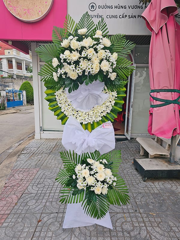 Lẵng Hoa Tang, Lẵng Hoa Viếng Đám Ma, Lẵng Hoa Chia Buồn Của Shop Hoa Tươi Tân An - Long An | Tỉnh Tây Ninh Lht-105