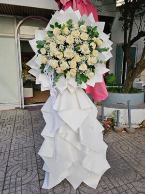 Lẵng hoa tang, lẵng hoa viếng đám ma, lẵng hoa chia buồn của shop hoa tươi Tân An - Long An | tỉnh Tây Ninh LHT-118